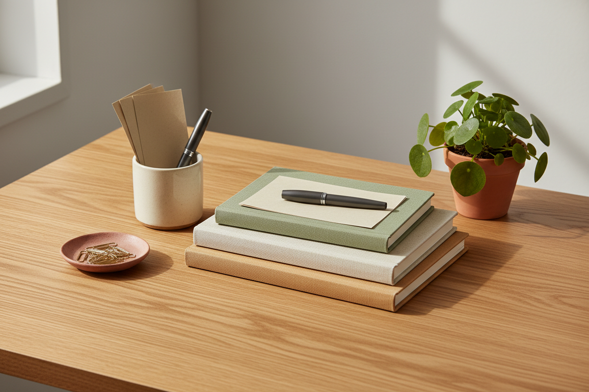 Realistic Stationery collection banner
