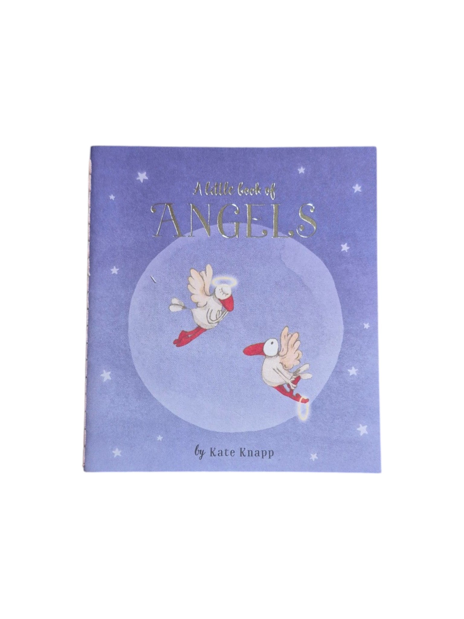 A hardcover copy of "A Little Book of Angels" by Kate Knapp featuring whimsical angel illustrations on the cover. nz