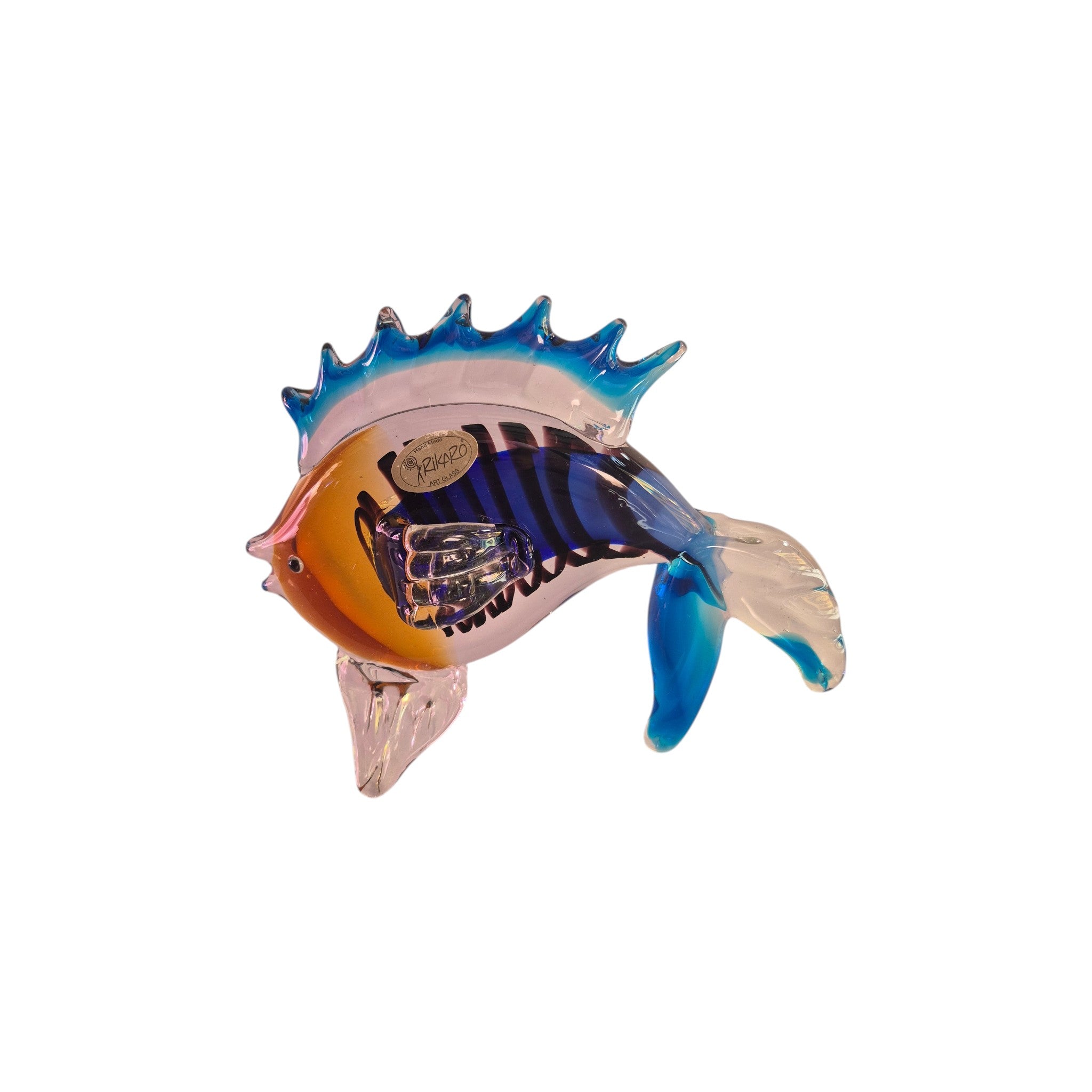 Rikaro Handblown Glass Freestanding Lionfish Figurine 18.5cm nz
