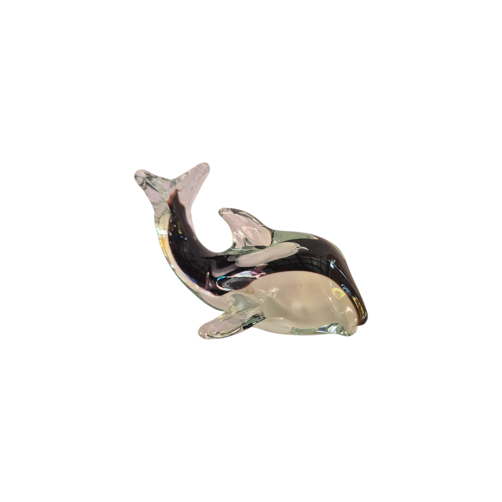 Rikaro Handblown Glass Orca Figurine 13cm nz