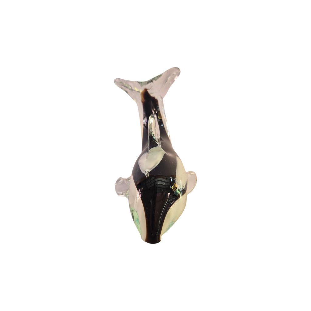 Rikaro Handblown Glass Orca Figurine 13cm nz