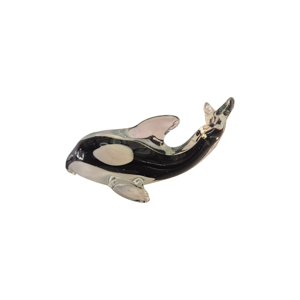 Rikaro Handblown Glass Orca Figurine Small 12cm nz