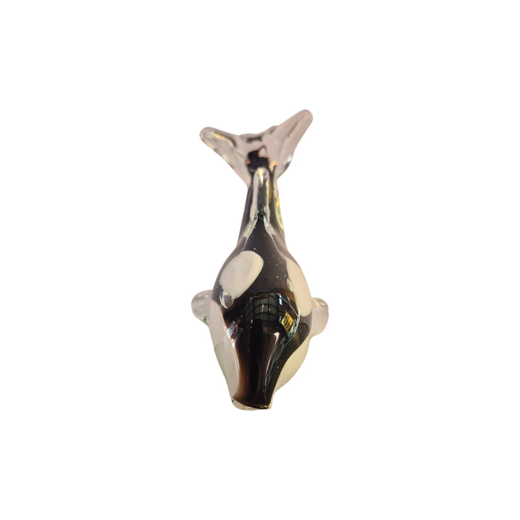 Rikaro Handblown Glass Orca Figurine Small 12cm nz