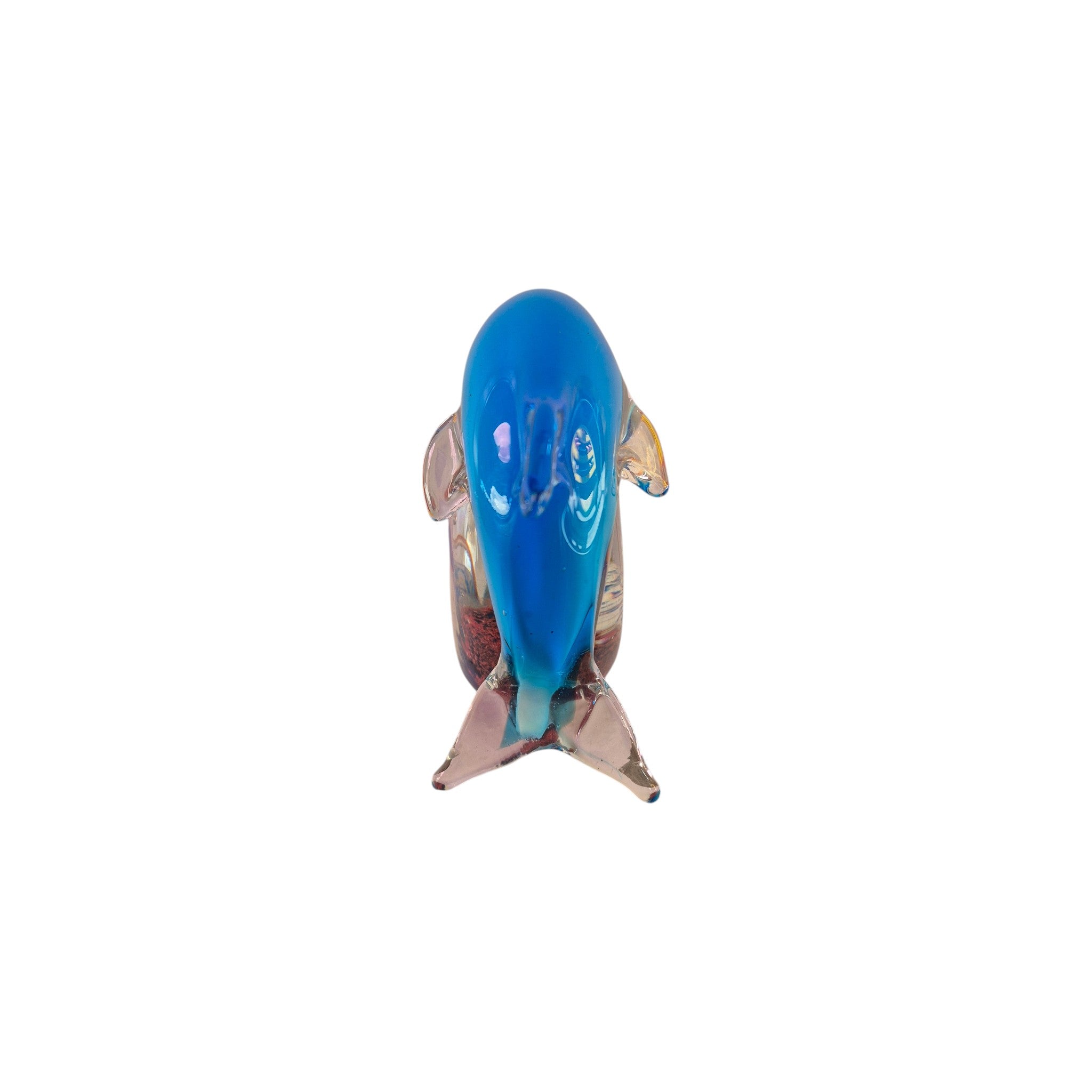 Rikaro Handblown Glass Dolphin & Fish Dome Paperweight 12cm nz