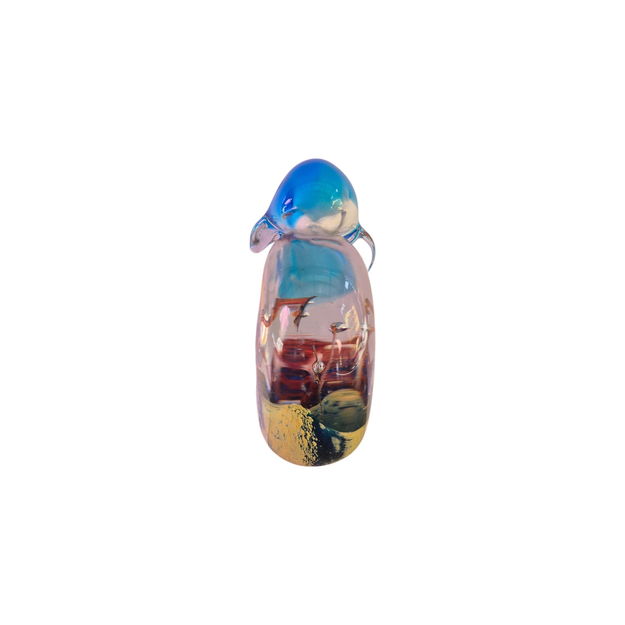 Rikaro Handblown Glass Dolphin & Fish Dome Paperweight 12cm nz