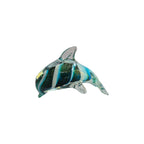 Rikaro Handblown Glass Dolphin Figurine 11cm Teal & White nz