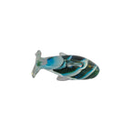Rikaro Handblown Glass Dolphin Figurine 11cm Teal & White nz