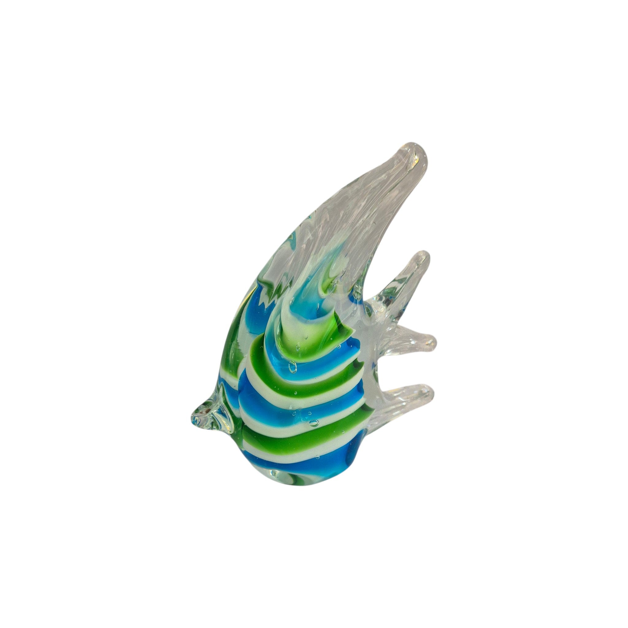 Rikaro Handblown Glass Striped Angelfish Figurine 11cm nz