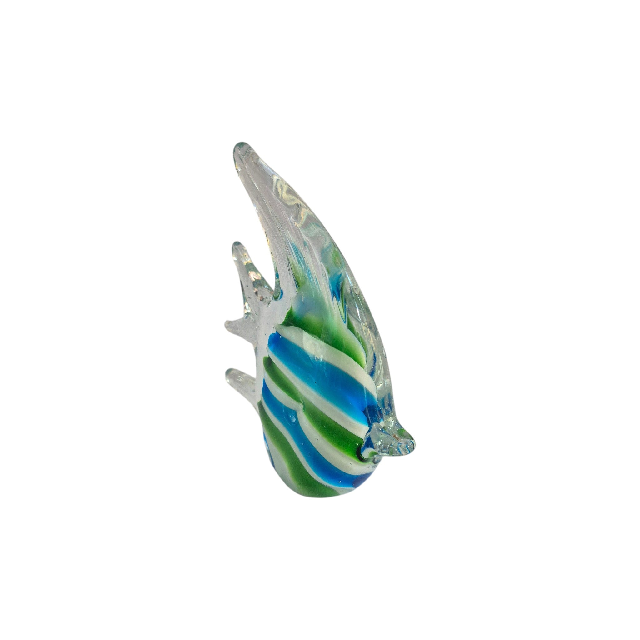 Rikaro Handblown Glass Striped Angelfish Figurine 11cm nz