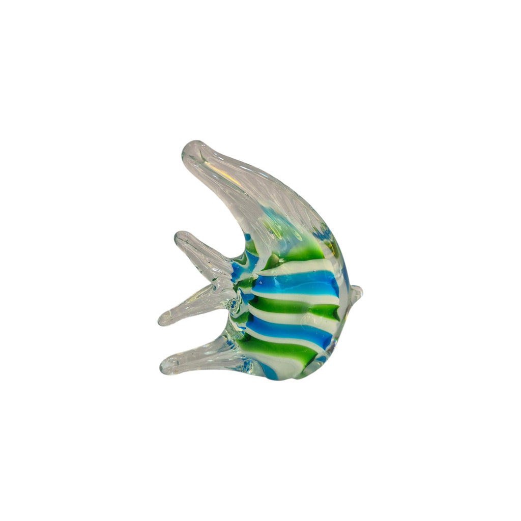 Rikaro Handblown Glass Striped Angelfish Figurine 11cm nz