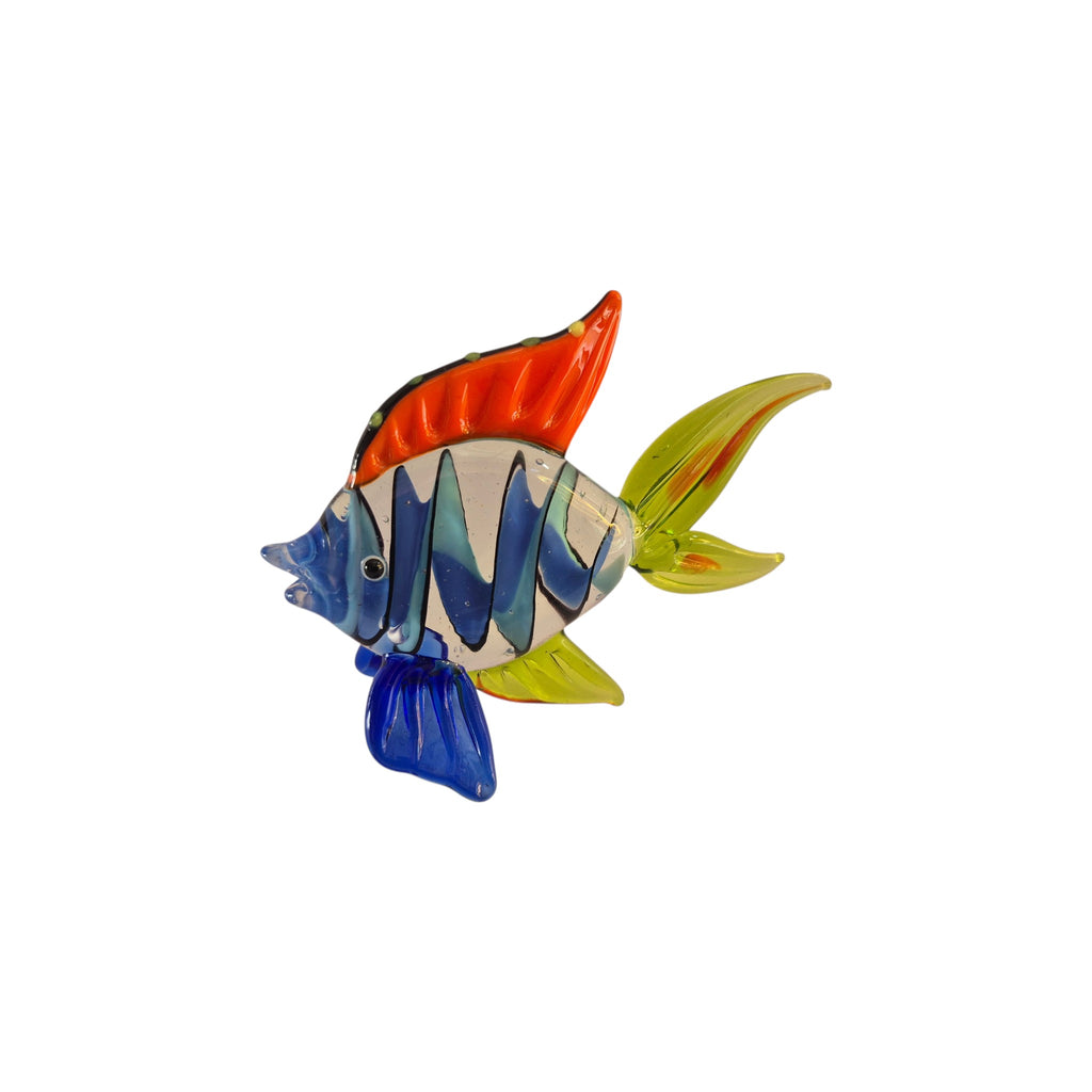 Rikaro Handblown Glass Tropical Angelfish Figurine 8cm nz