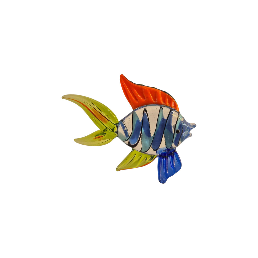 Rikaro Handblown Glass Tropical Angelfish Figurine 8cm nz