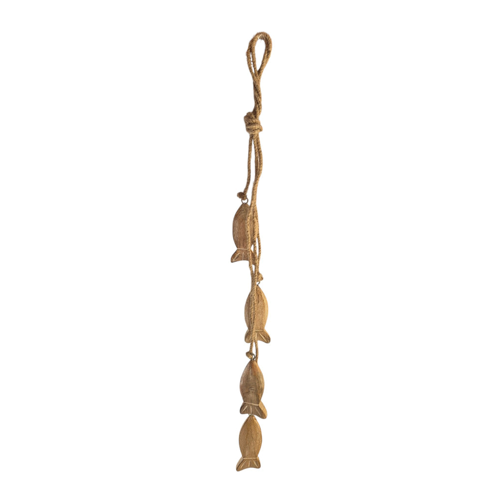 Hanging Wooden Fish Decor 60cm nz
