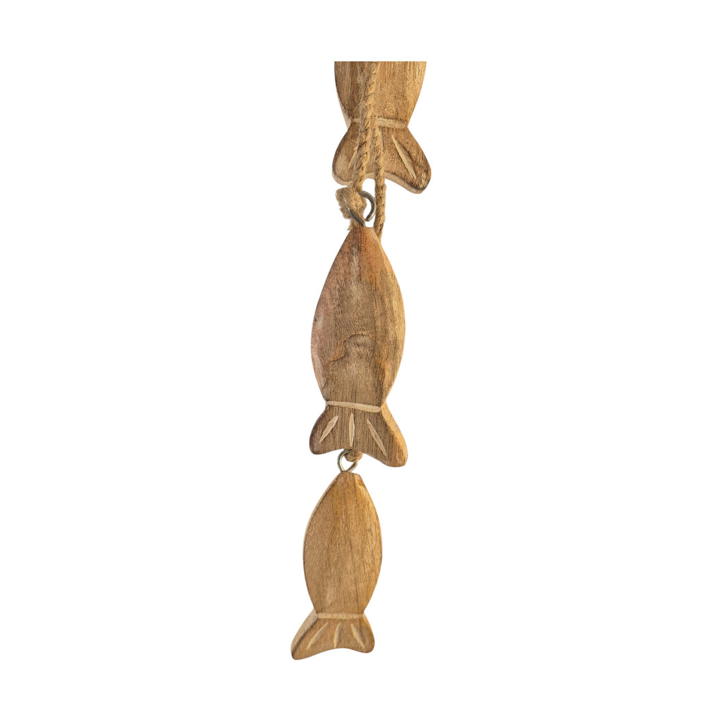 Hanging Wood Fish Decor 60cm nz