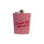 Drink Up B*tches Pink Stainless Steel Drinking Flask nz