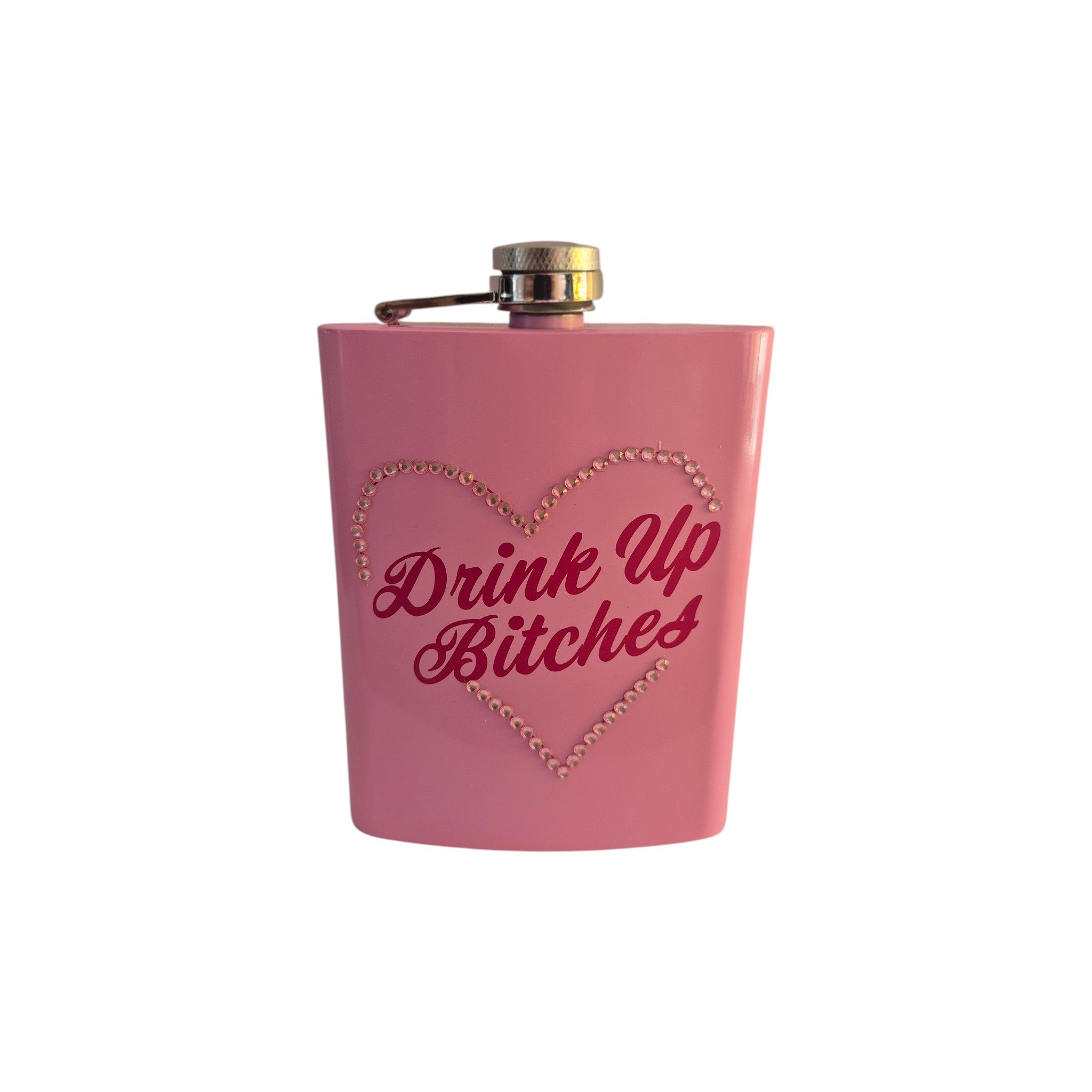 Drink Up B*tches Pink Stainless Steel Drinking Flask nz