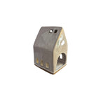 Porcelain Tealight Pointed Roof House - Grey nz
