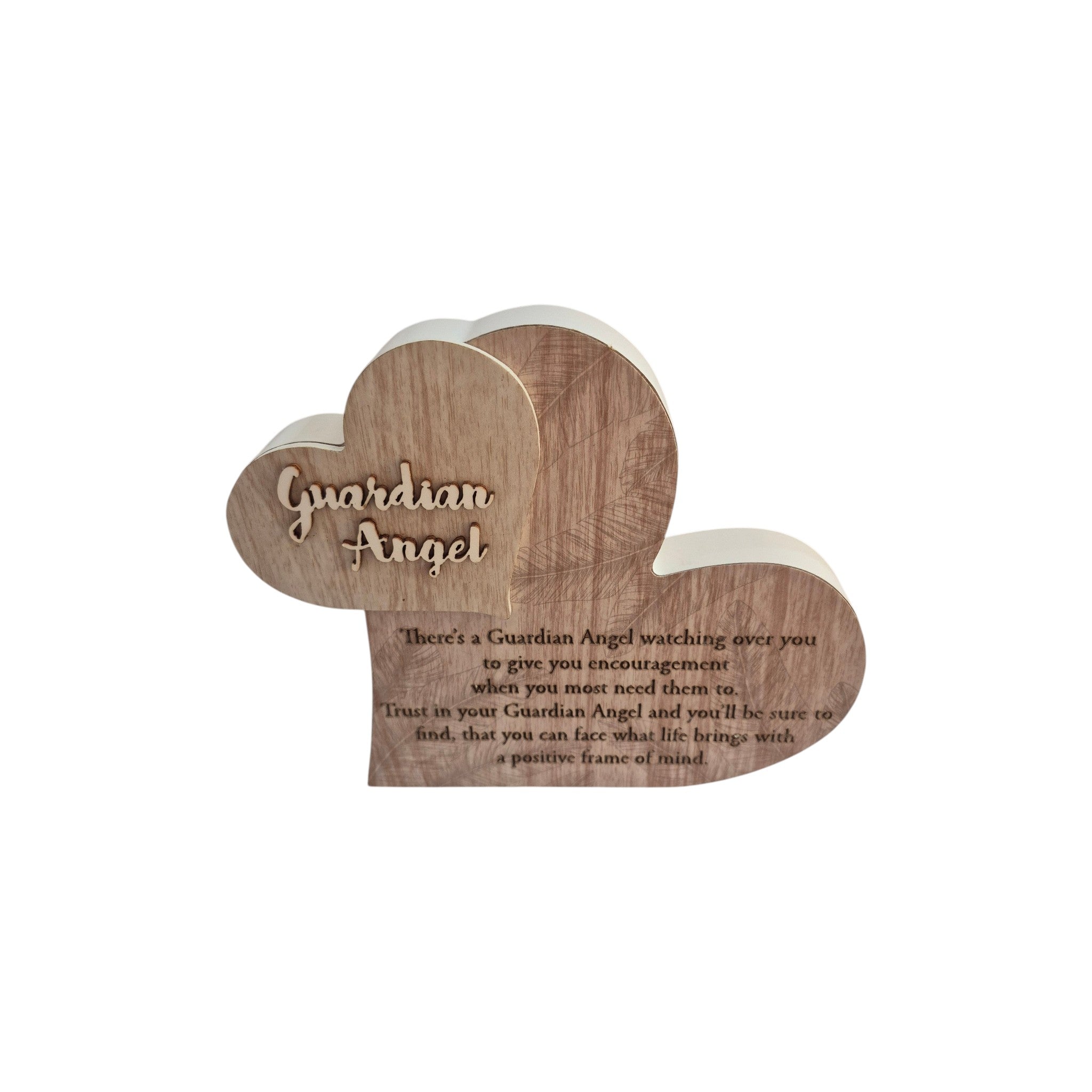 Loren Boyd From My Heart Sentiment Block featuring a guardian angel design with heartfelt message, decorative wooden block for display.