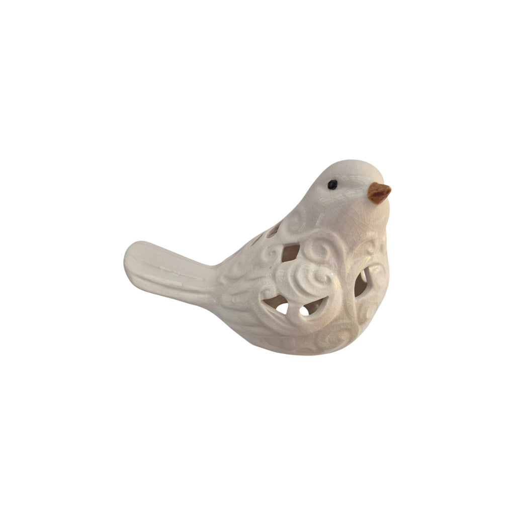 White Cutout Ceramic Bird Ornament nz