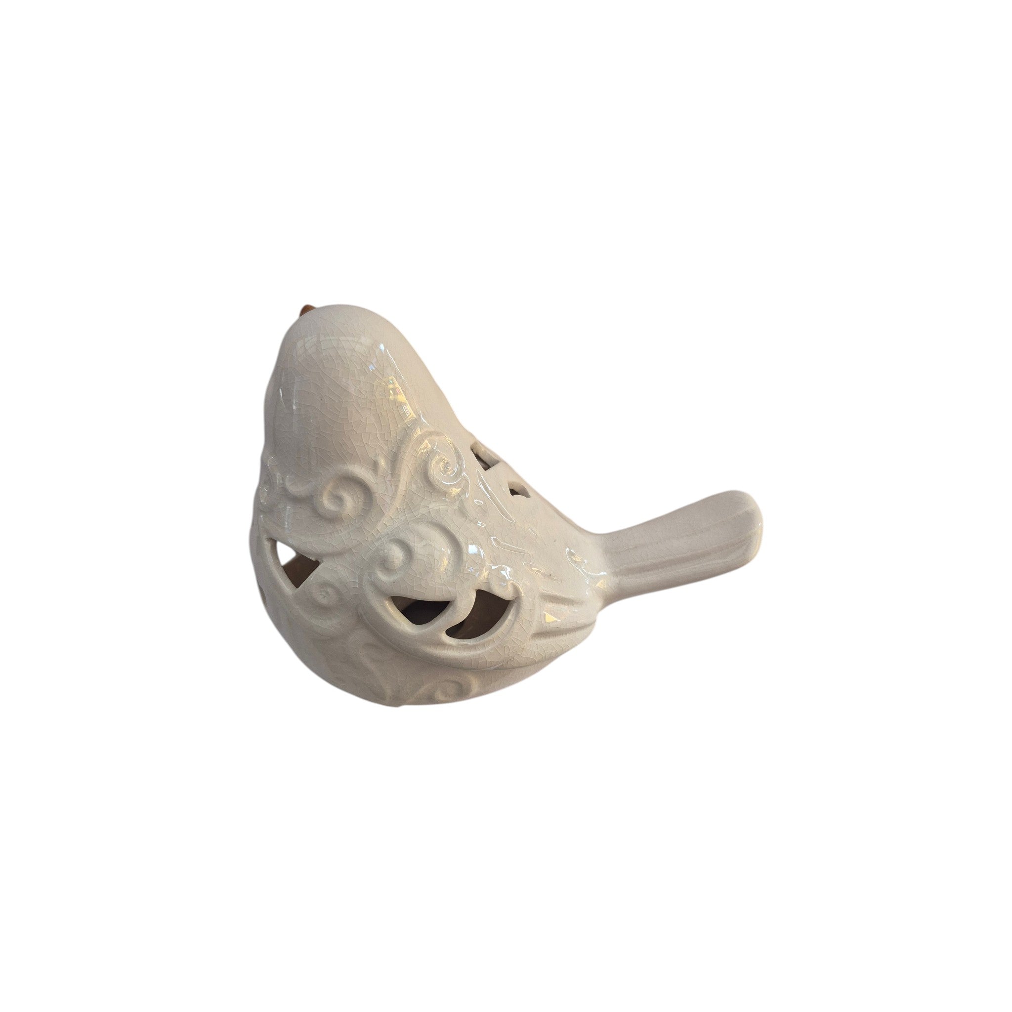 White Cutout Ceramic Bird Ornament nz