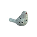Celadon blue bird ornament from Loren Boyd featuring detailed craftsmanship and a smooth, glossy finish. nz