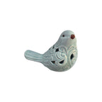 Celadon blue bird ornament from Loren Boyd featuring detailed craftsmanship and a smooth, glossy finish. nz