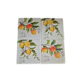 Set of four Loren Boyd citron and lemon-themed coasters with bright, citrus-inspired designs for protecting surfaces. nz