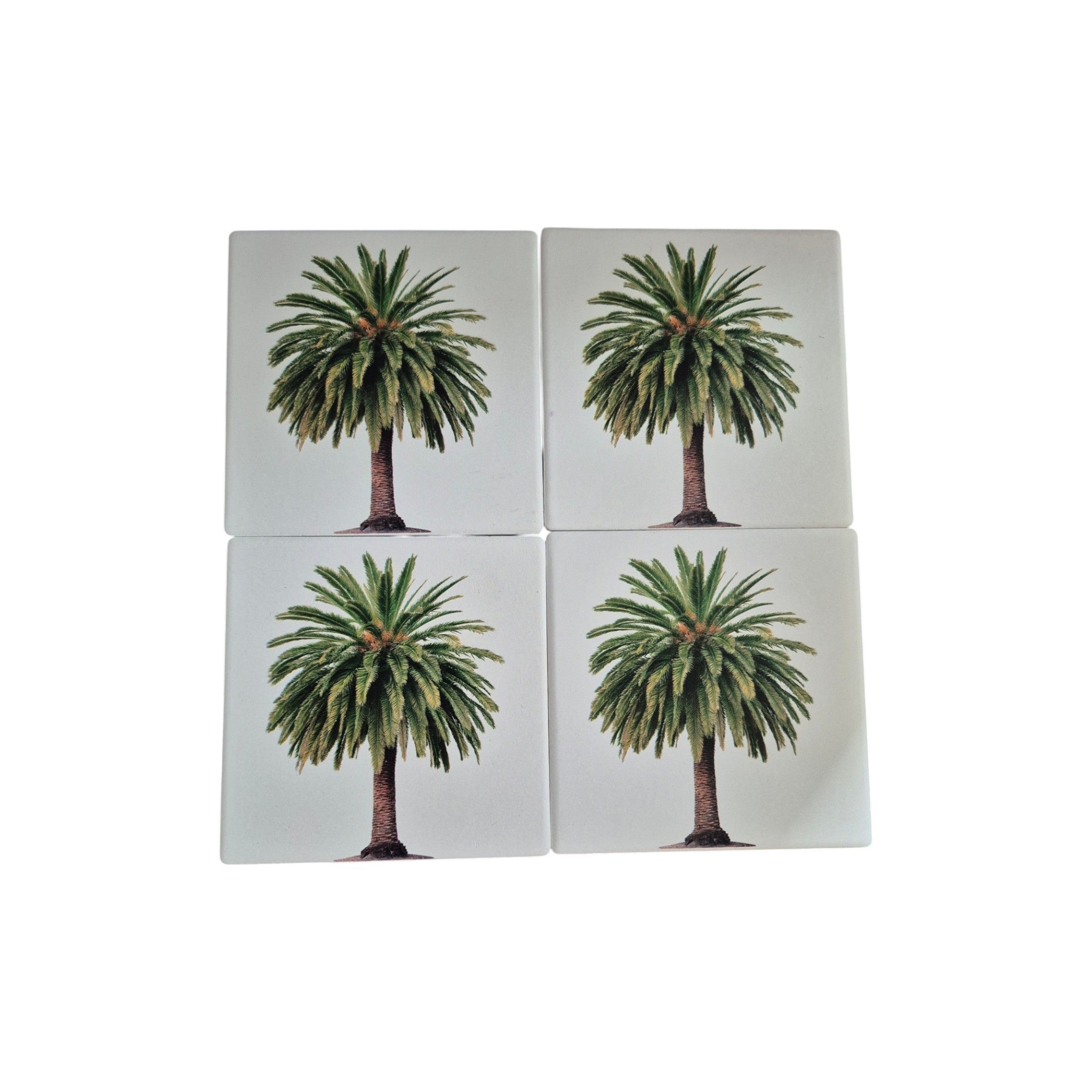 Green Palm Tree Ceramic Coasters - 4 Pack nz