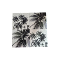 Set of four black and white palm tree coasters by Loren Boyd, featuring tropical leaf designs for stylish table protection. nz