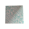 Set of four Aqua Palm Trees coasters by Loren Boyd featuring vibrant tropical palm tree designs for drink protection. nz