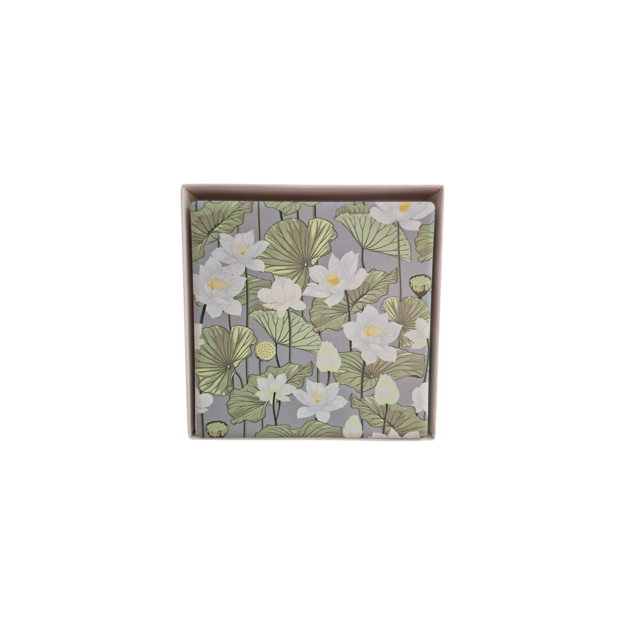 White Lily Pad Ceramic Coasters - 4 Pack nz