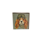 Set of four Dapper Dogs coasters by Loren Boyd featuring stylish dog-themed designs on absorbent coaster surfaces. nz