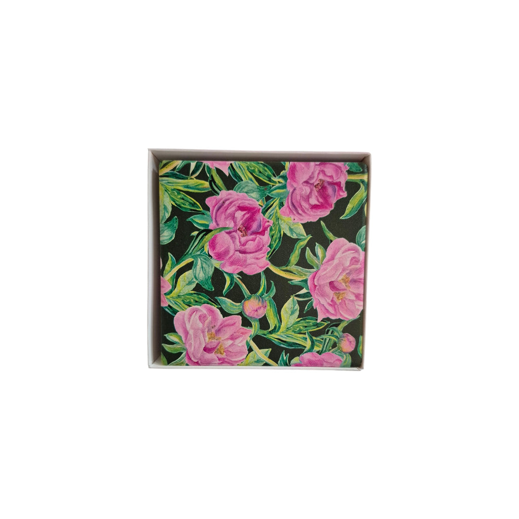 Pink Peony Garden Ceramic Coasters - 4 Pack nz
