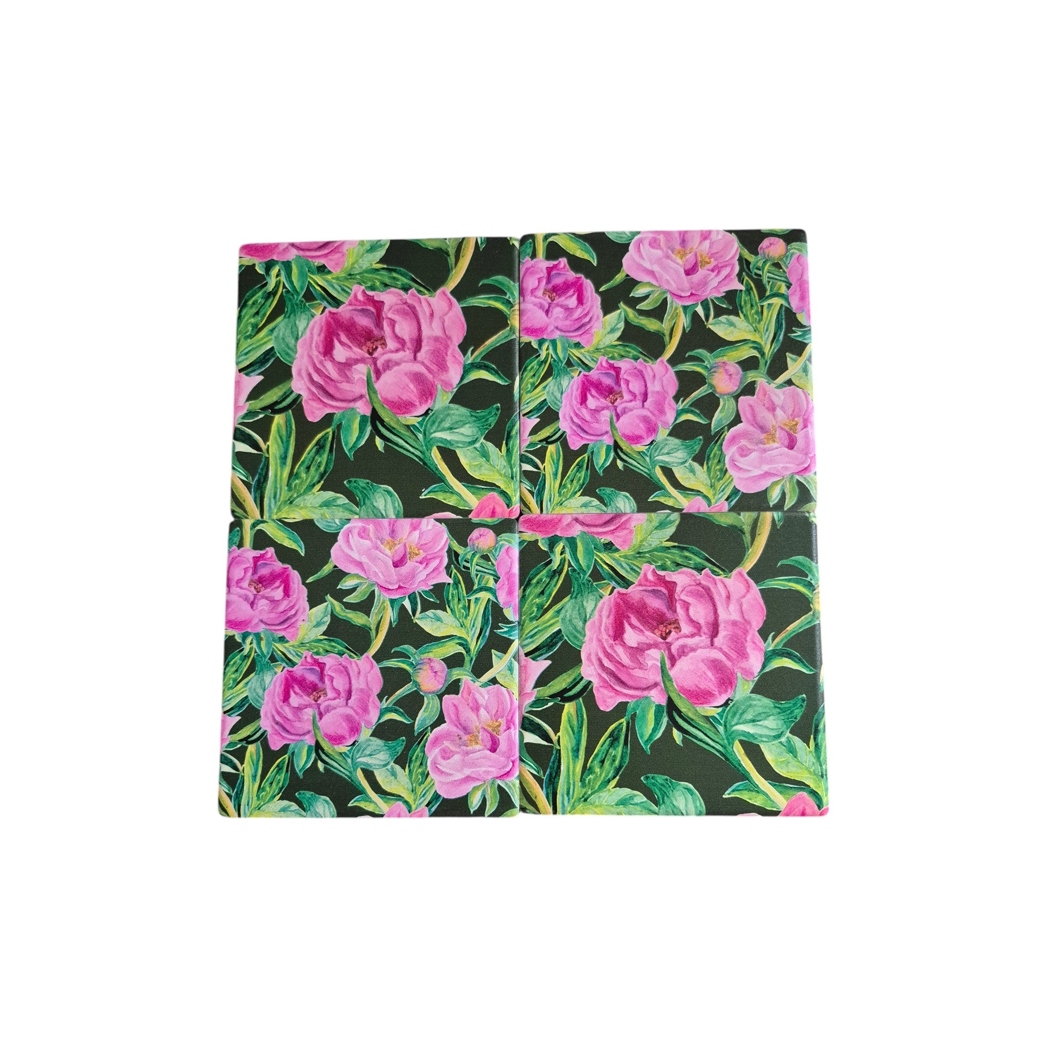 Pink Peony Garden Ceramic Coasters - 4 Pack nz