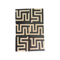 Set of six black and white maze design coasters by CC Interiors, stylish drink protectors with geometric pattern. nz