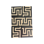 Set of six black and white maze design coasters by CC Interiors, stylish drink protectors with geometric pattern. nz