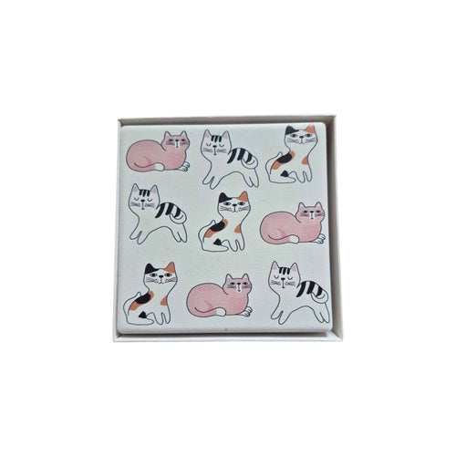 Ceramic Sassy Cats Coasters - Set of 4