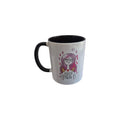 Disrupted Industries "Fresh Out of F*cks" ceramic mug with bold black text on white background, perfect for coffee or tea.