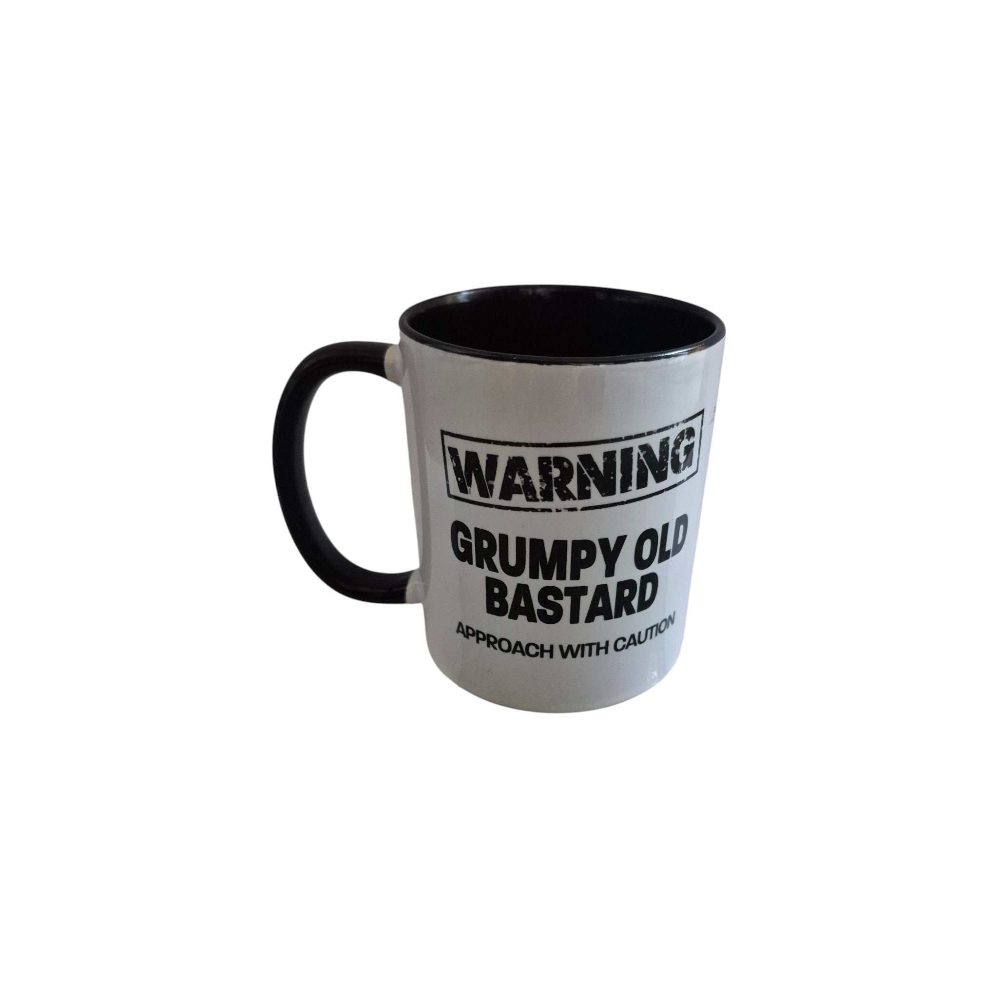 Warning Grumpy Old Bastard Mug - Black Handle nz