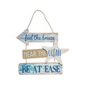 Layered wood wall sign by Loren Boyd with ocean and breeze imagery, designed to evoke relaxation and seaside tranquility.