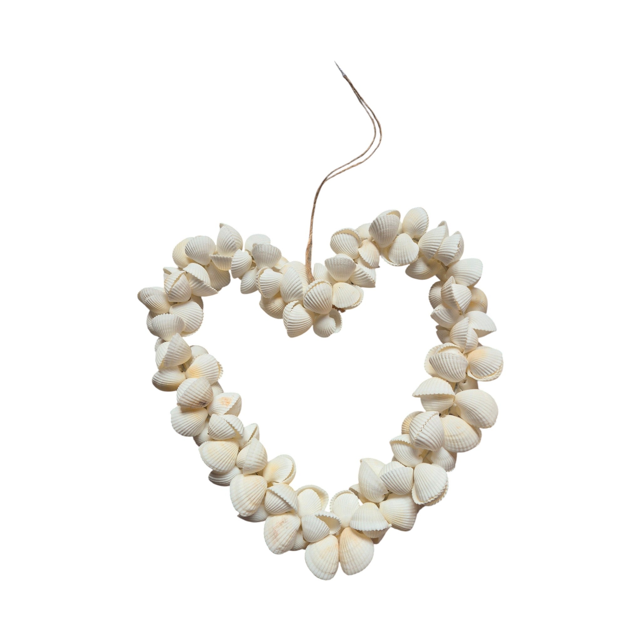 Medium White Shell Heart 20cm nz