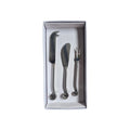 Mirror polished cocktail fork, pâté knife, and cheese knife set by Loren Boyd, elegant serveware for cheese and appetizers. nz