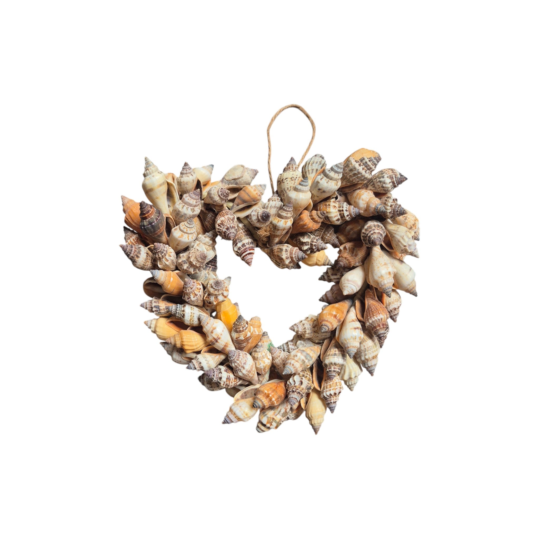 Natural Shell Heart Wreath Small 16cm nz