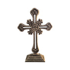 Large Silver Ornate Cross on Stand 35cm nz