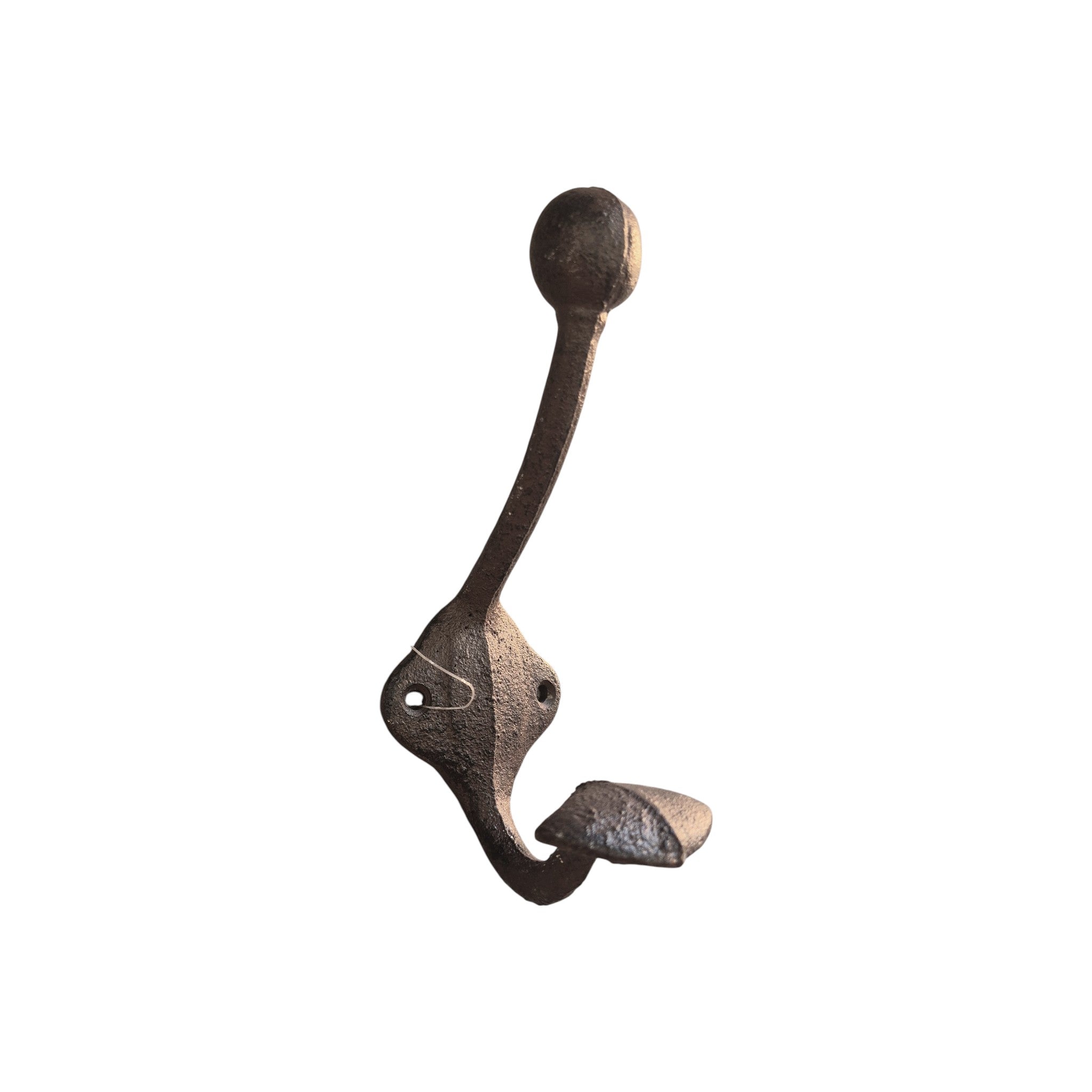 Large Esschert Design single wall hook, 17cm, made of metal, mounted on a wall for hanging or organization.
