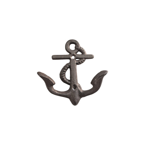 Loren Boyd Anchor Cast Iron Wall Hook, 12.5cm, sturdy wall-mounted hook with a rustic cast iron finish for hanging items. nz