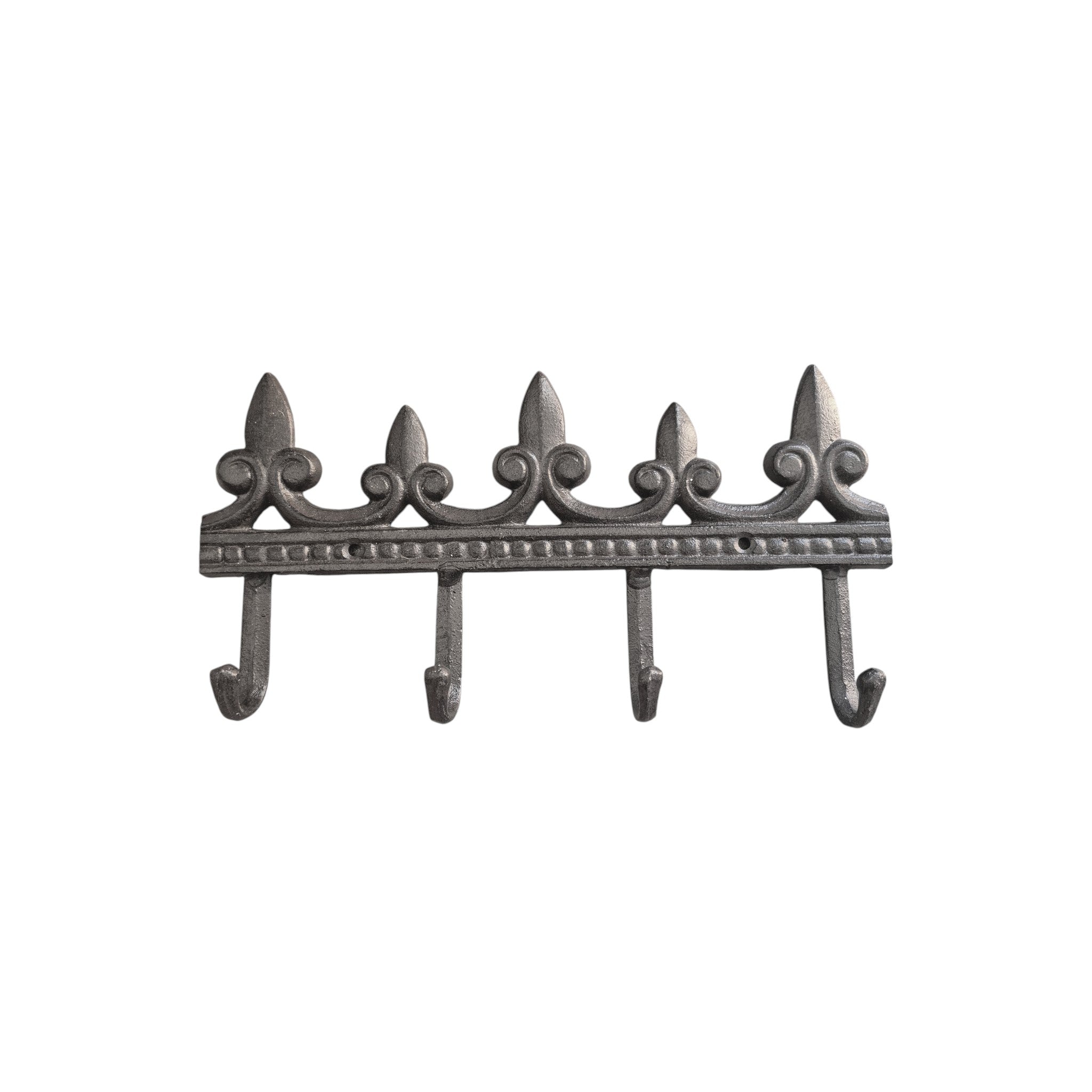 Fleur de Lys 4-Hook Cast Iron Wall Rack nz
