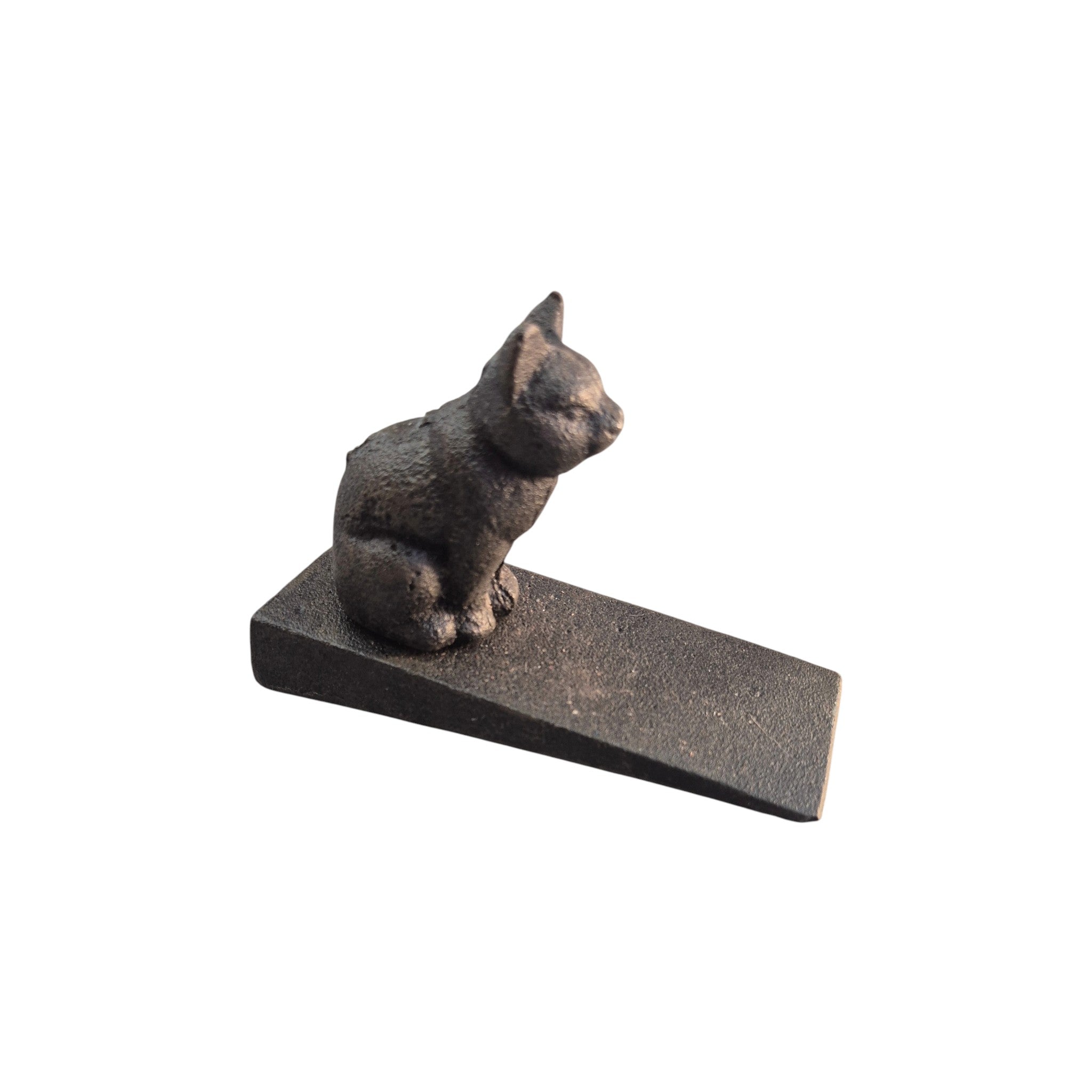 Loren Boyd cat-shaped cast iron door wedge used as a door stop to prevent door movement. nz