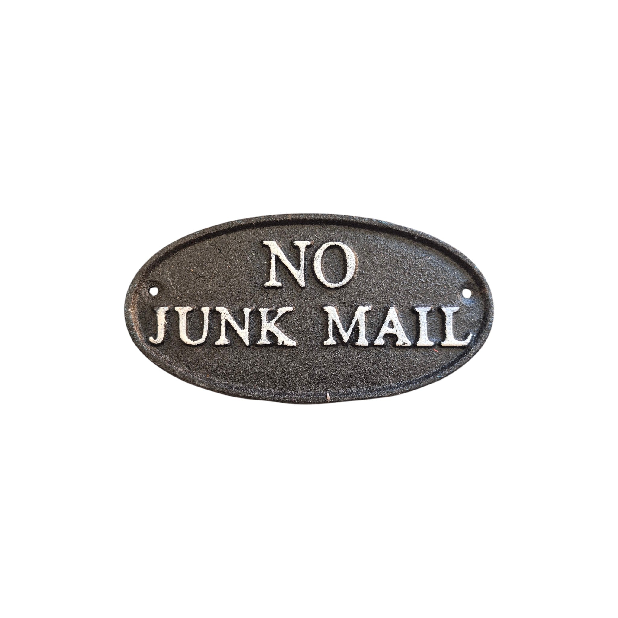 No Junk Mail Cast Iron Plaque 17cm nz