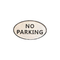 No Parking White Cast Iron Plaque 16.5cm nz